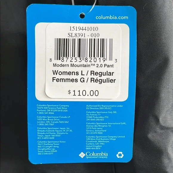 💕NWT Columbia Women's Modern Mountain 2.0 Snow Pant--Large--Black - Picture 3 of 9